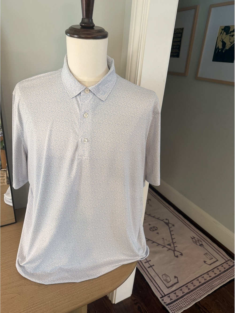 Vineyard Vines Palmero Polo Shirt XL Light Blue Patterned